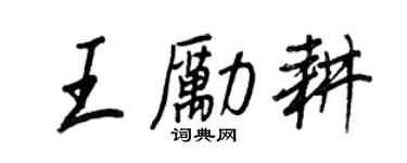 王正良王励耕行书个性签名怎么写
