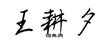 王正良王耕夕行书个性签名怎么写
