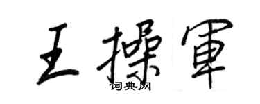 王正良王操军行书个性签名怎么写