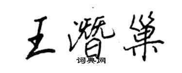 王正良王潜巢行书个性签名怎么写