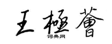 王正良王极荟行书个性签名怎么写
