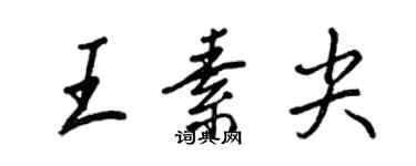 王正良王素尖行书个性签名怎么写