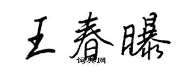 王正良王春曝行书个性签名怎么写