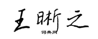 王正良王晰之行书个性签名怎么写