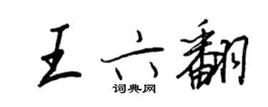 王正良王六翻行书个性签名怎么写