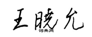 王正良王晓允行书个性签名怎么写