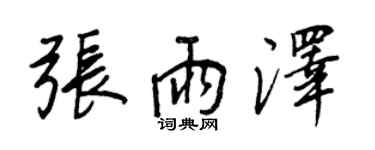 王正良张雨泽行书个性签名怎么写