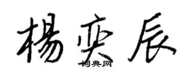 王正良杨奕辰行书个性签名怎么写