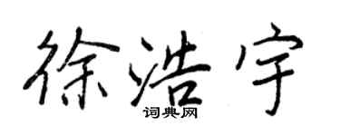 王正良徐浩宇行书个性签名怎么写
