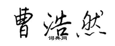 王正良曹浩然行书个性签名怎么写