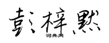 王正良彭梓默行书个性签名怎么写