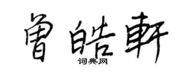 王正良曾皓轩行书个性签名怎么写