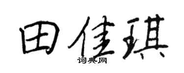王正良田佳琪行书个性签名怎么写