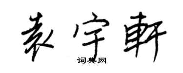 王正良袁宇轩行书个性签名怎么写