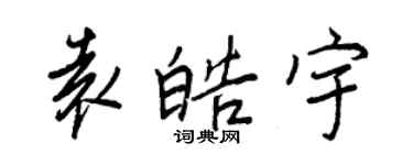 王正良袁皓宇行书个性签名怎么写