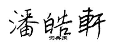 王正良潘皓轩行书个性签名怎么写