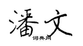 王正良潘文行书个性签名怎么写