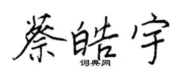王正良蔡皓宇行书个性签名怎么写