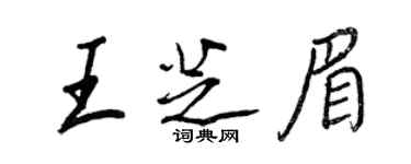王正良王芝眉行书个性签名怎么写