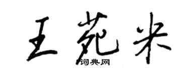 王正良王苑米行书个性签名怎么写