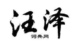胡问遂汪泽行书个性签名怎么写