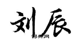 胡问遂刘辰行书个性签名怎么写