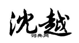 胡问遂沈越行书个性签名怎么写