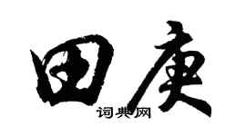 胡问遂田庚行书个性签名怎么写