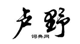 胡问遂卢野行书个性签名怎么写