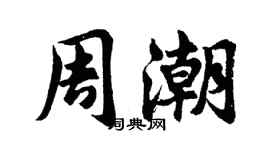胡问遂周潮行书个性签名怎么写