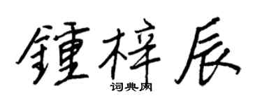 王正良钟梓辰行书个性签名怎么写