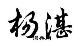 胡问遂杨湛行书个性签名怎么写