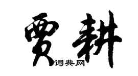 胡问遂贾耕行书个性签名怎么写