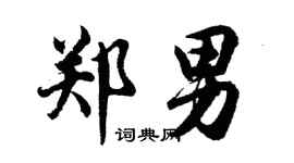 胡问遂郑男行书个性签名怎么写