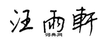 王正良汪雨轩行书个性签名怎么写