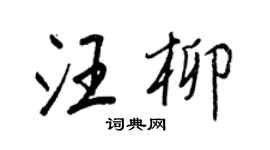 王正良汪柳行书个性签名怎么写