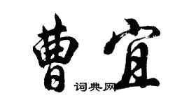 胡问遂曹宜行书个性签名怎么写