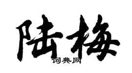胡问遂陆梅行书个性签名怎么写