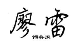 王正良廖雷行书个性签名怎么写