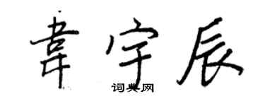 王正良韦宇辰行书个性签名怎么写