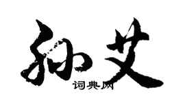 胡问遂孙艾行书个性签名怎么写