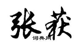 胡问遂张获行书个性签名怎么写