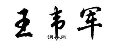 胡问遂王韦军行书个性签名怎么写