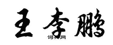 胡问遂王李鹏行书个性签名怎么写
