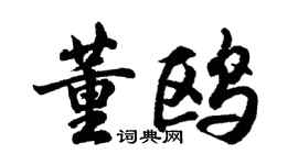 胡问遂董鸥行书个性签名怎么写