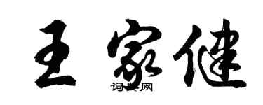 胡问遂王家健行书个性签名怎么写