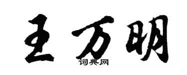 胡问遂王万明行书个性签名怎么写