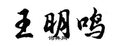 胡问遂王明鸣行书个性签名怎么写