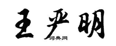 胡问遂王严明行书个性签名怎么写
