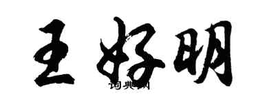 胡问遂王好明行书个性签名怎么写